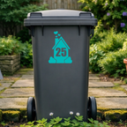 Smokey Hearts House Shaped Wheelie Bin Number Stickers