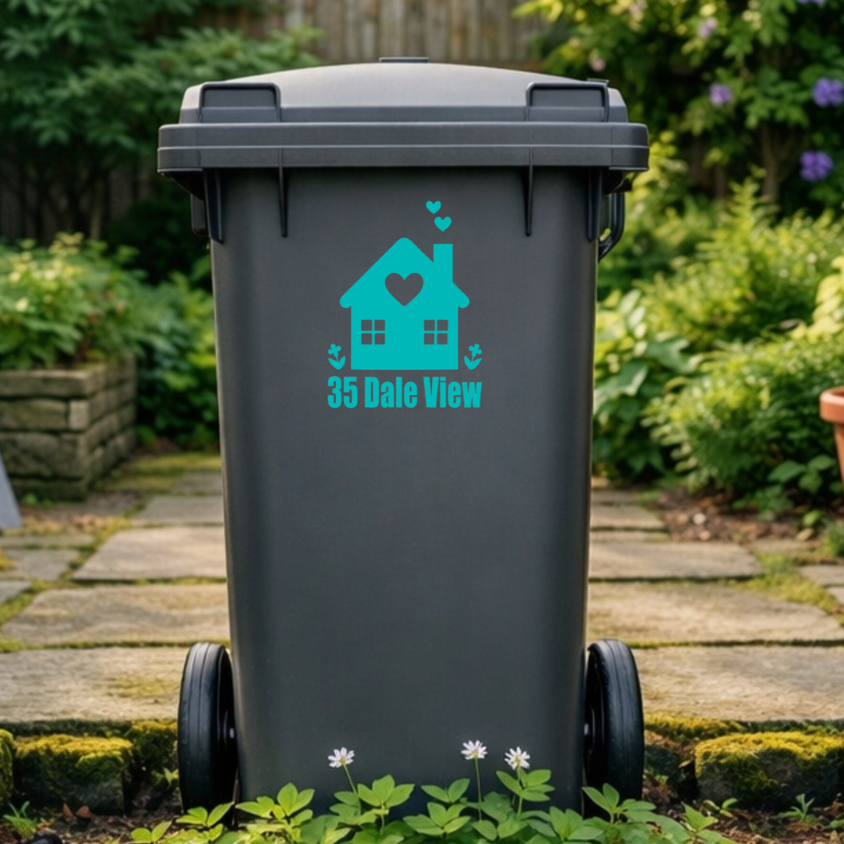 Cute House Shaped Wheelie Bin Address Stickers