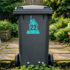 Smokey House Shaped Wheelie Bin Number Stickers