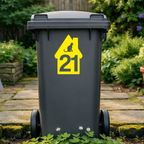 Cat High House Shaped Wheelie Bin Number Stickers