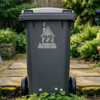 Smokey House Shaped Wheelie Bin Number Stickers