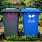 Flamingo Pair Wheelie Bin Address Stickers