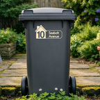 House Plaque Shaped Wheelie Bin Address Stickers