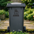 Smokey House Shaped Wheelie Bin Number Stickers