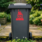 Smokey House Shaped Wheelie Bin Number Stickers
