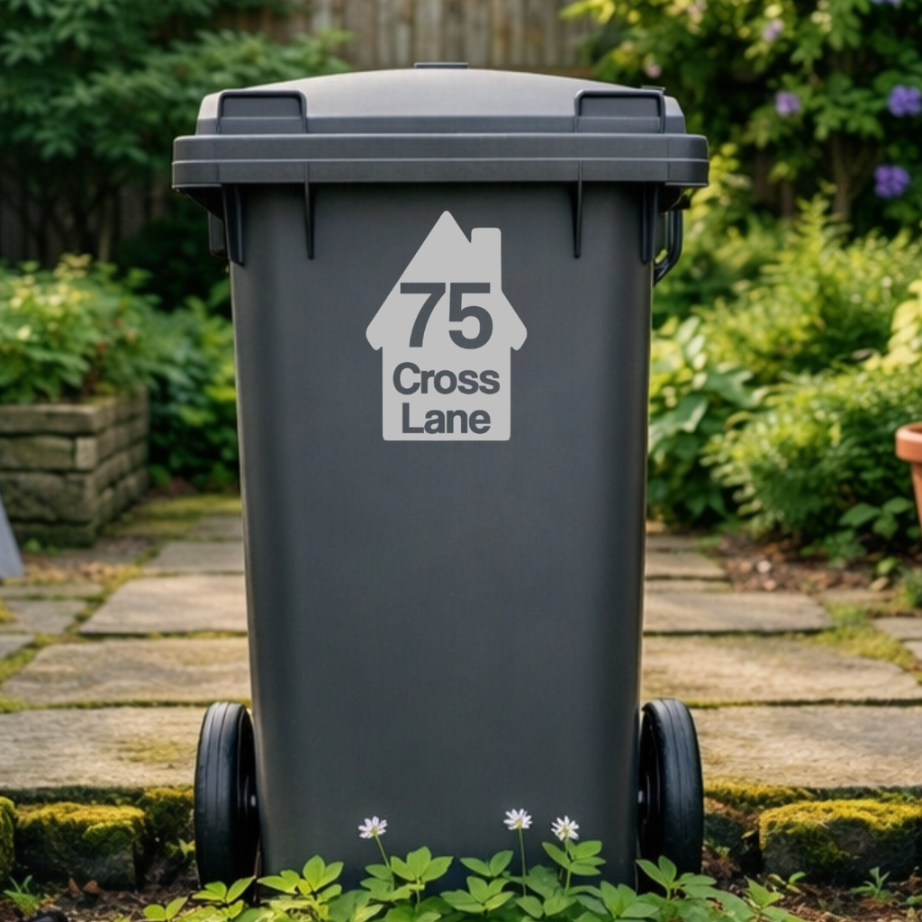 Classic House Shaped Wheelie Bin Address Stickers