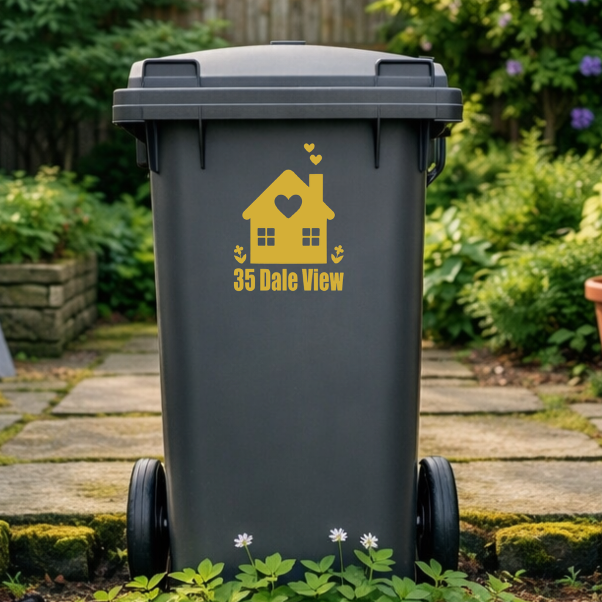 Cute House Shaped Wheelie Bin Address Stickers