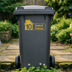 House Plaque Shaped Wheelie Bin Address Stickers