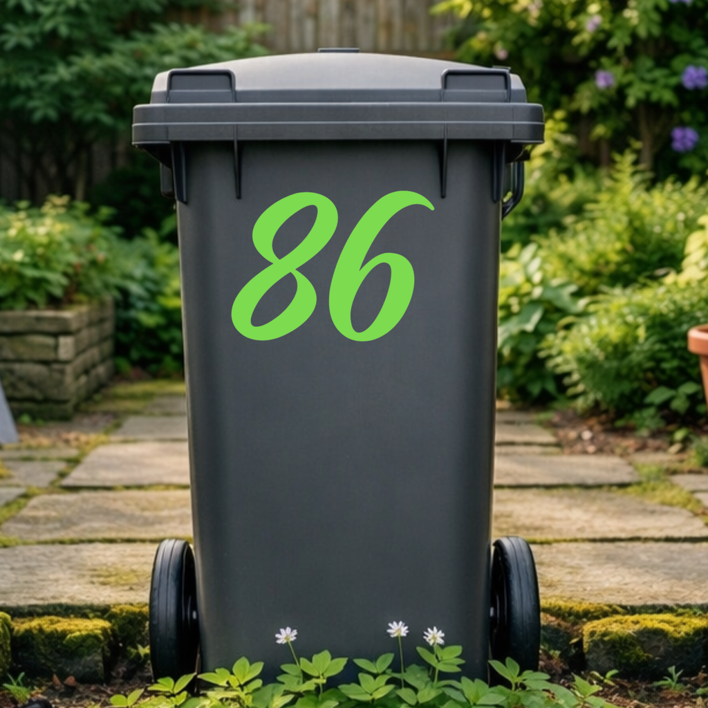 Classic Wheelie Bin Number Stickers