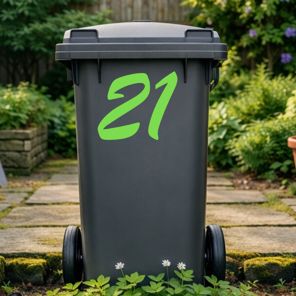 Script Wheelie Bin Number Stickers
