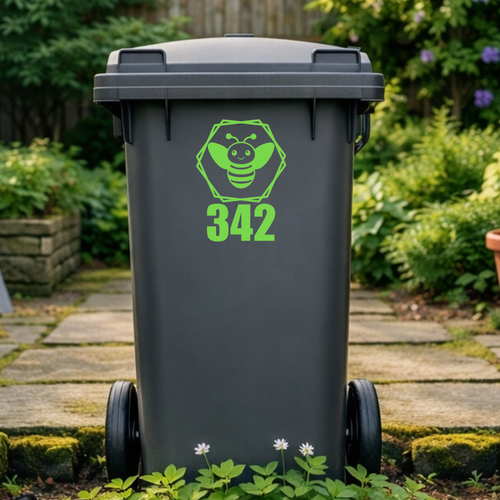 Bee Hexagon Wheelie Bin Number Stickers