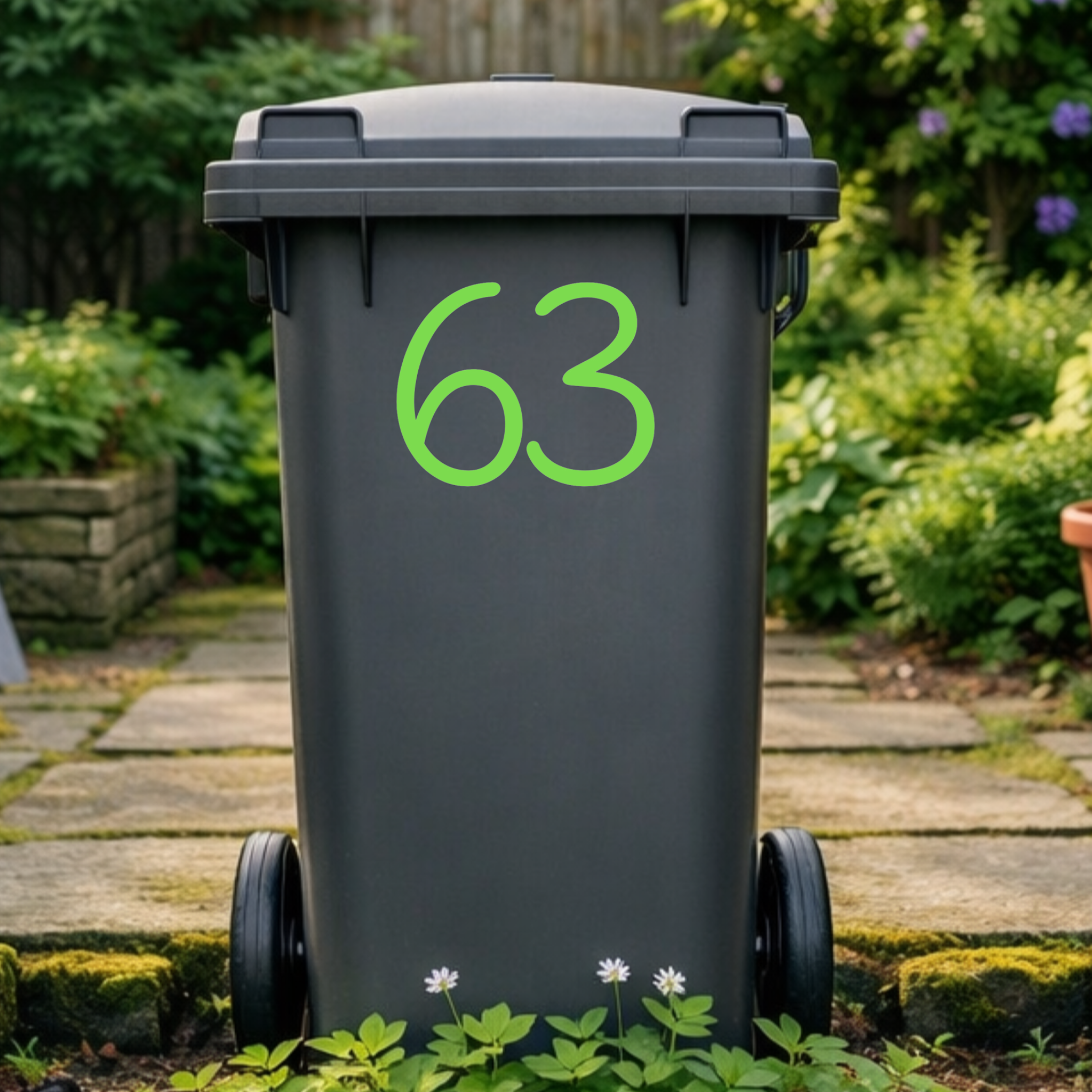 Stylish Wheelie Bin Number Stickers