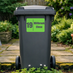 Rectangular Plaque Wheelie Bin Number Address Stickers