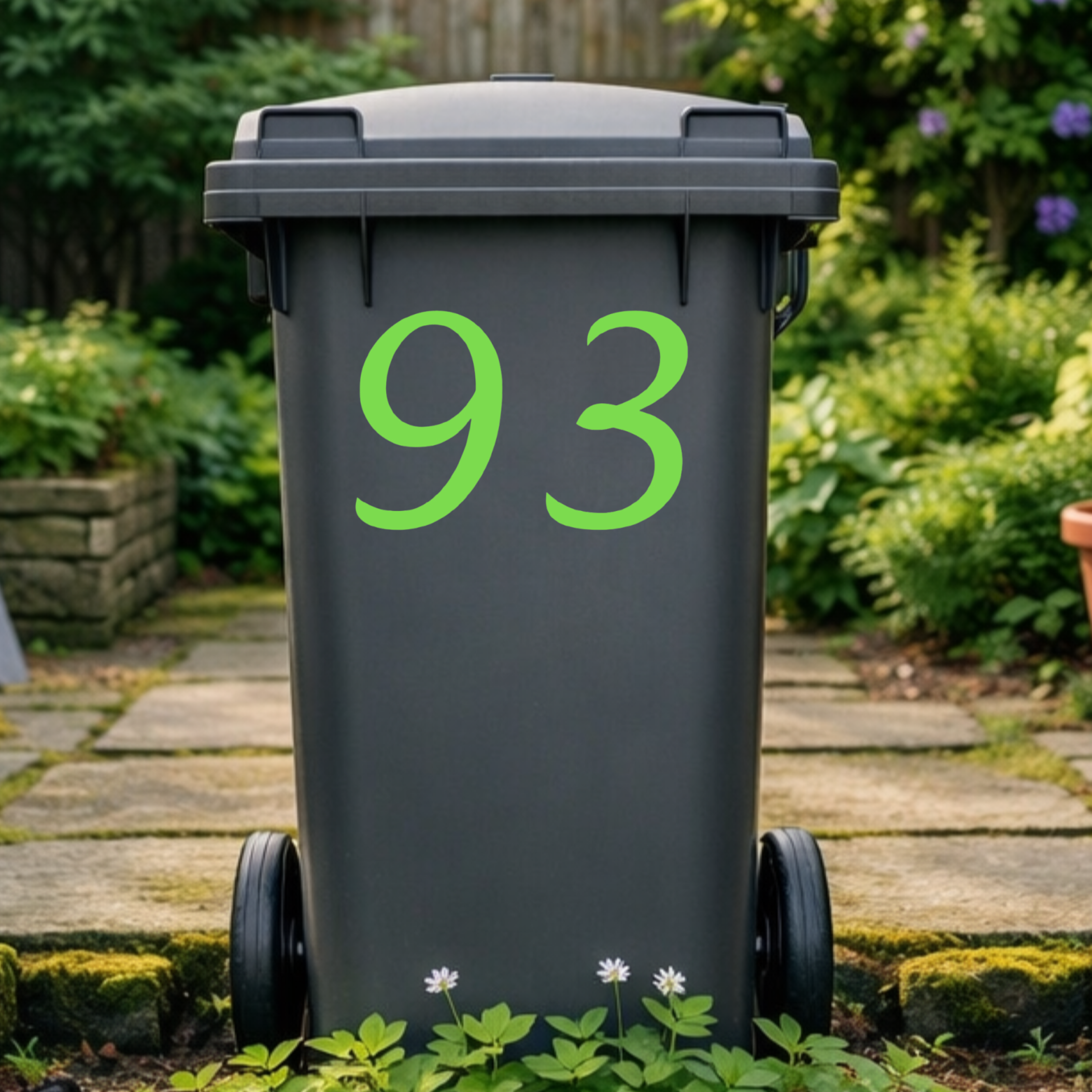Flowing Wheelie Bin Number Stickers