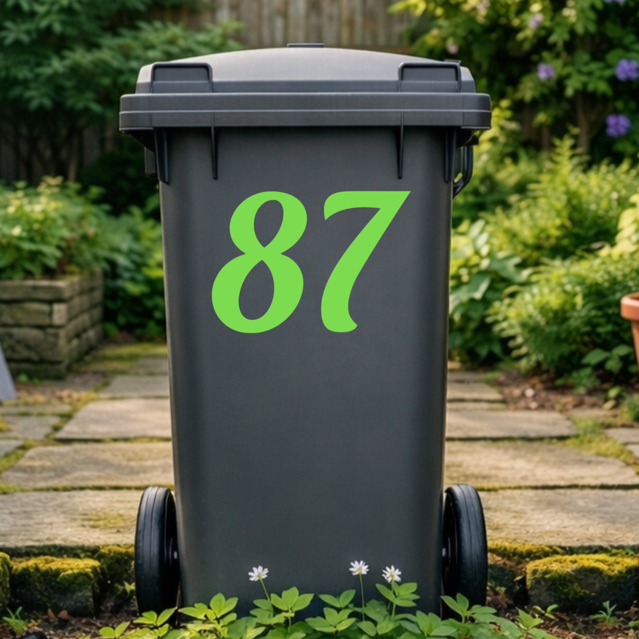 Retro Wheelie Bin Number Stickers