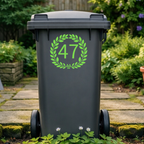 Wreath Leaves Wheelie Bin Number Stickers
