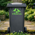 Birdie Heart Wheelie Bin Address Stickers
