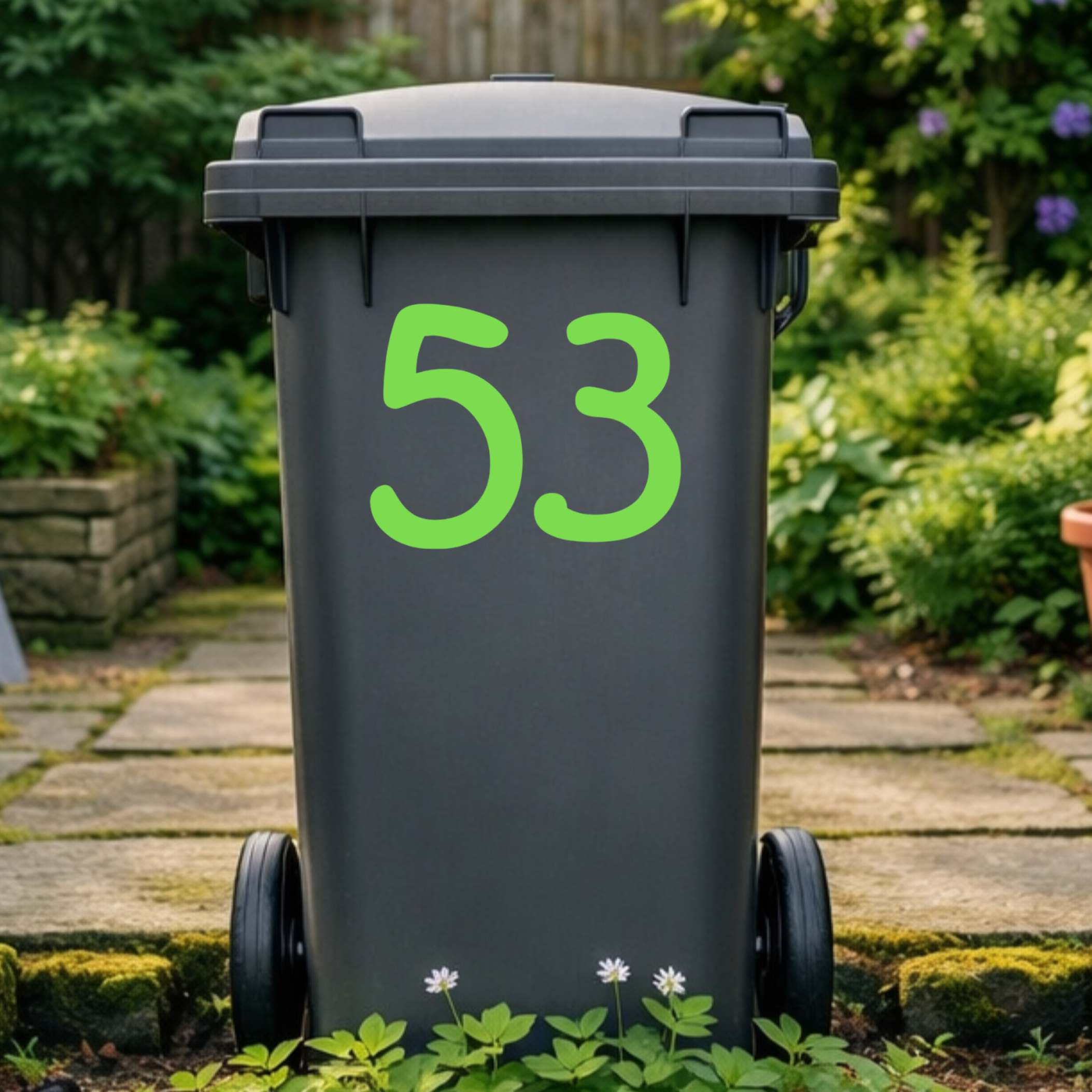Curvy Wheelie Bin Number Stickers