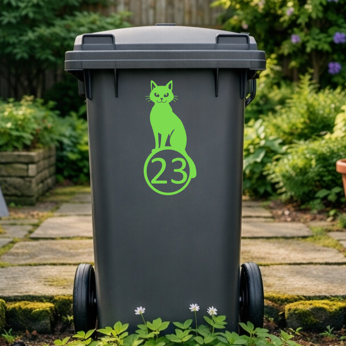 Spooky Cat Wheelie Bin Number Stickers