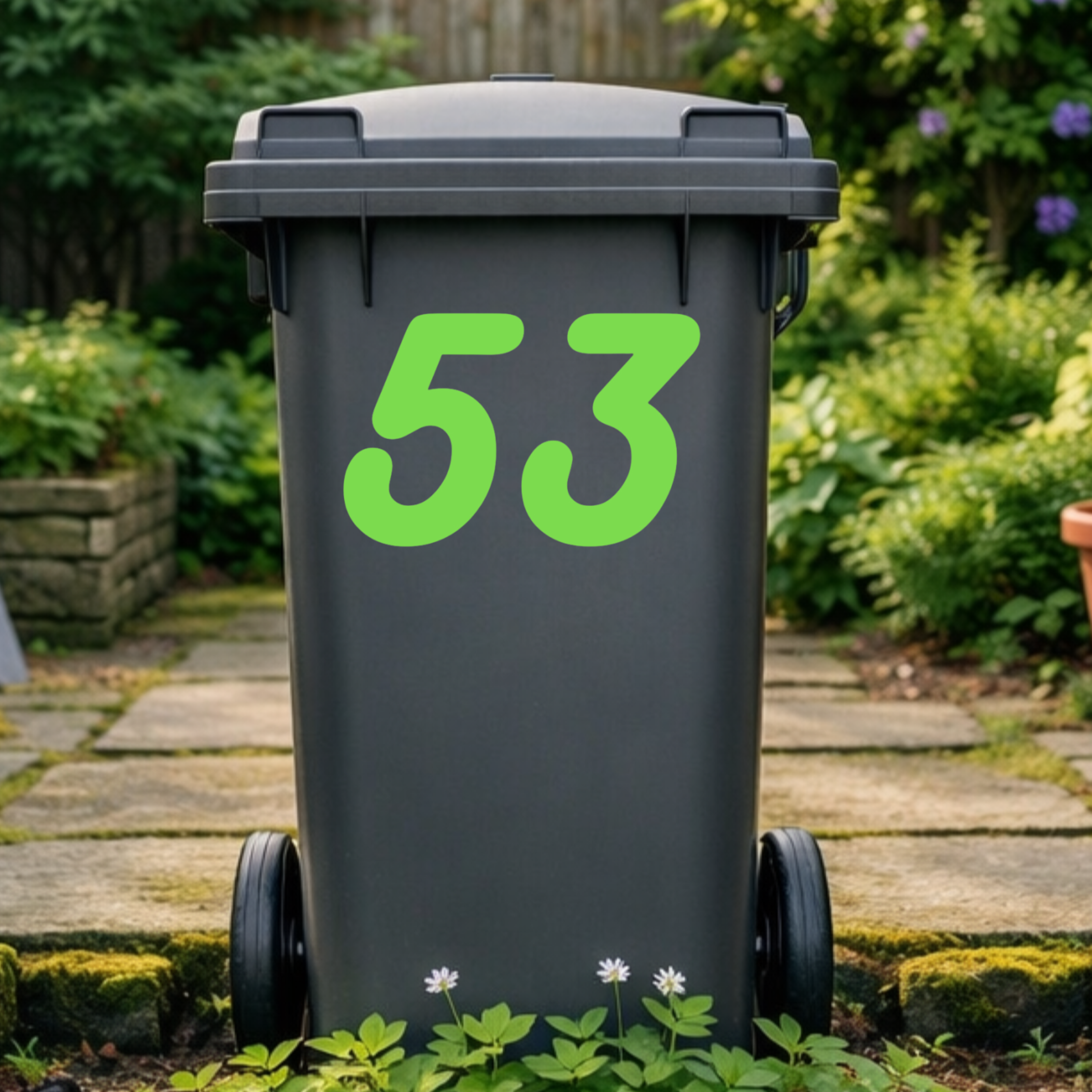 Sleek Wheelie Bin Number Stickers