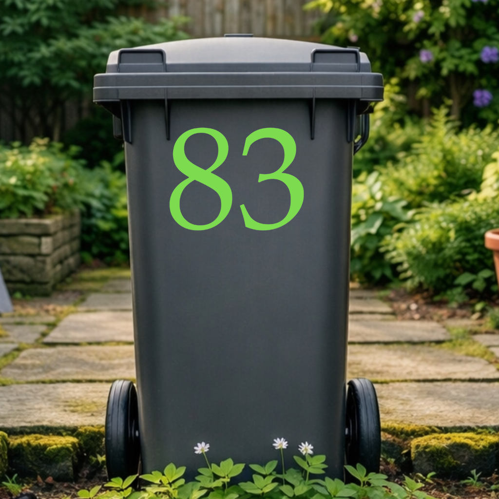 Elegant Wheelie Bin Number Stickers