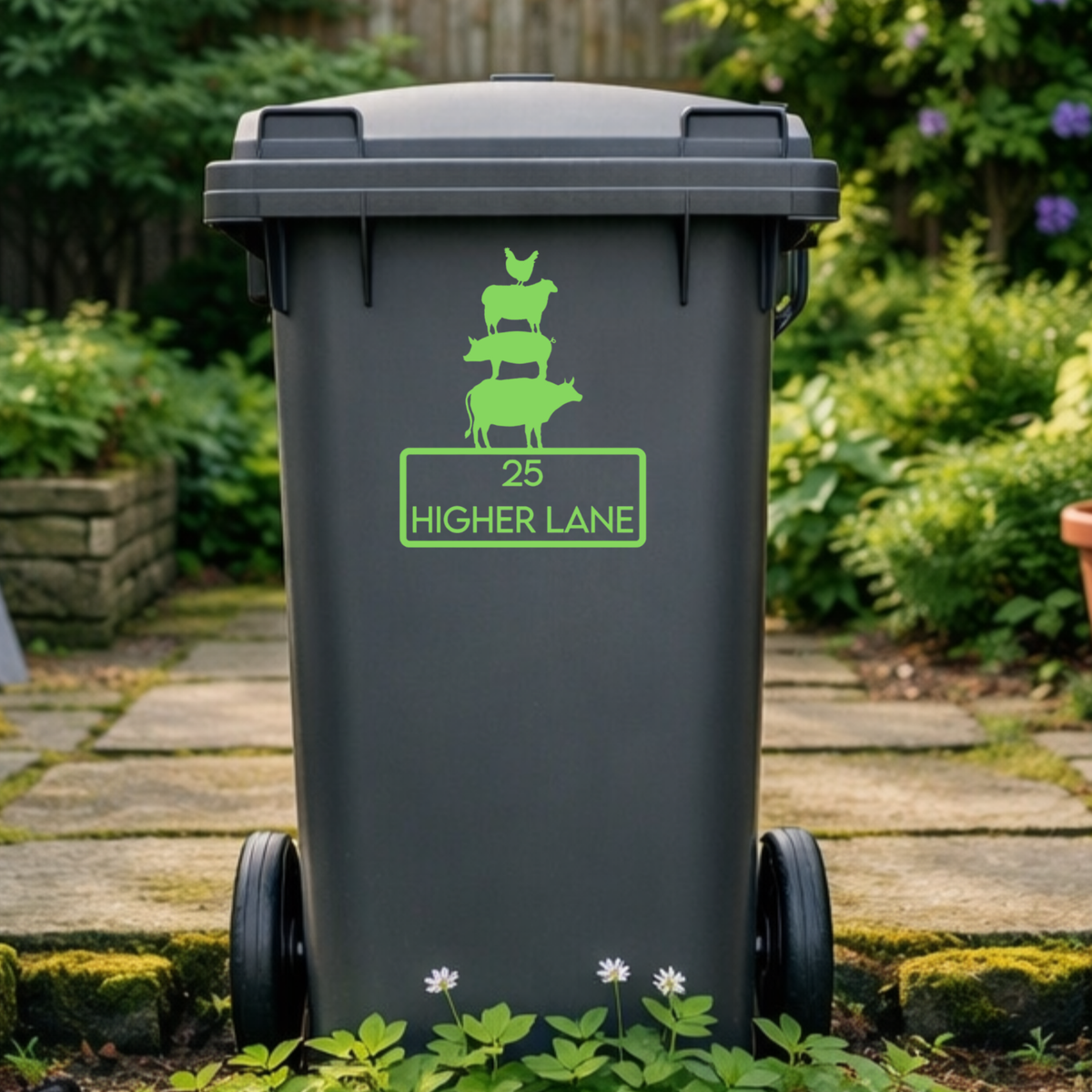 Farmyard Stack Wheelie Bin Address Stickers