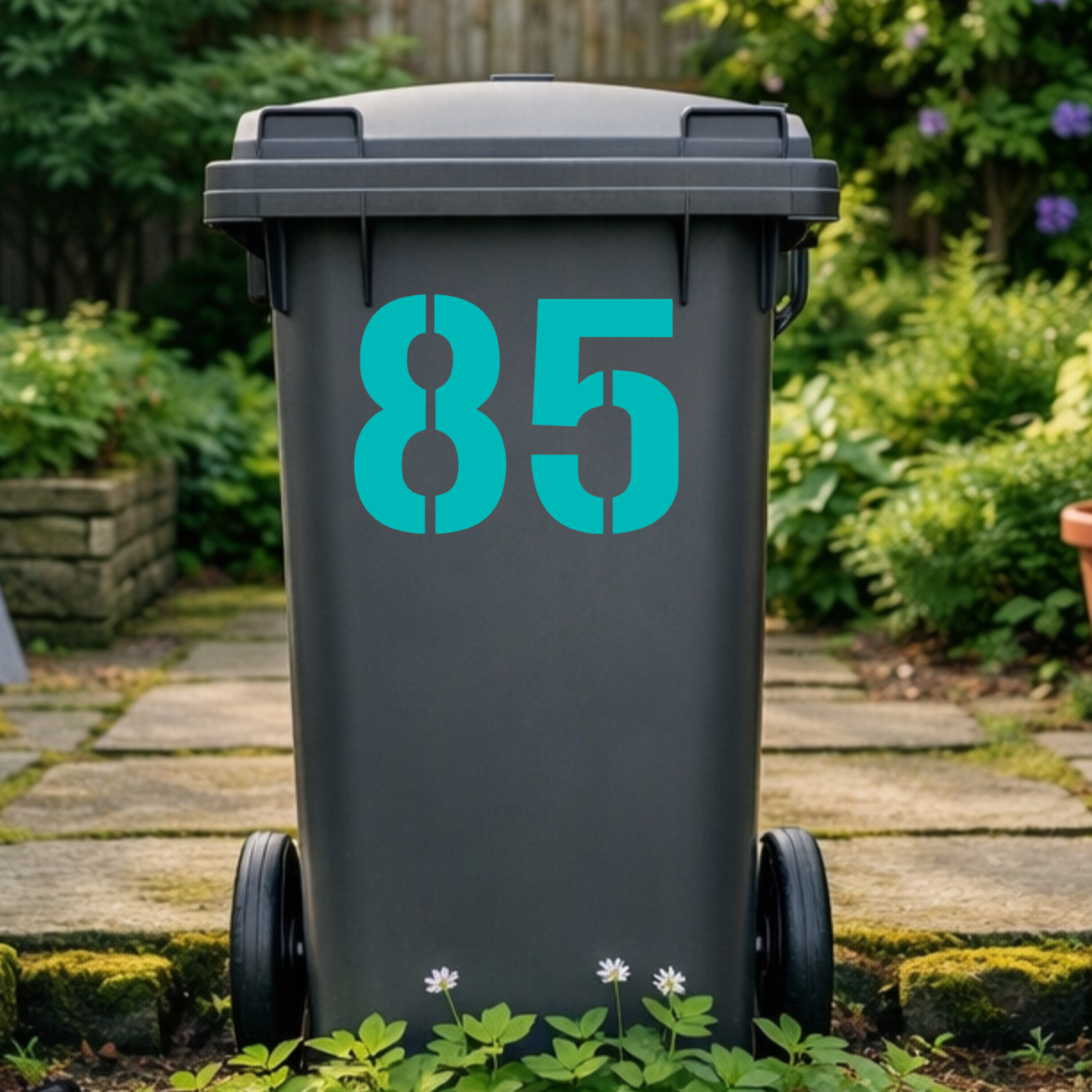 Smooth Wheelie Bin Number Stickers