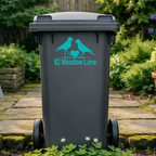 Birdie Heart Wheelie Bin Address Stickers