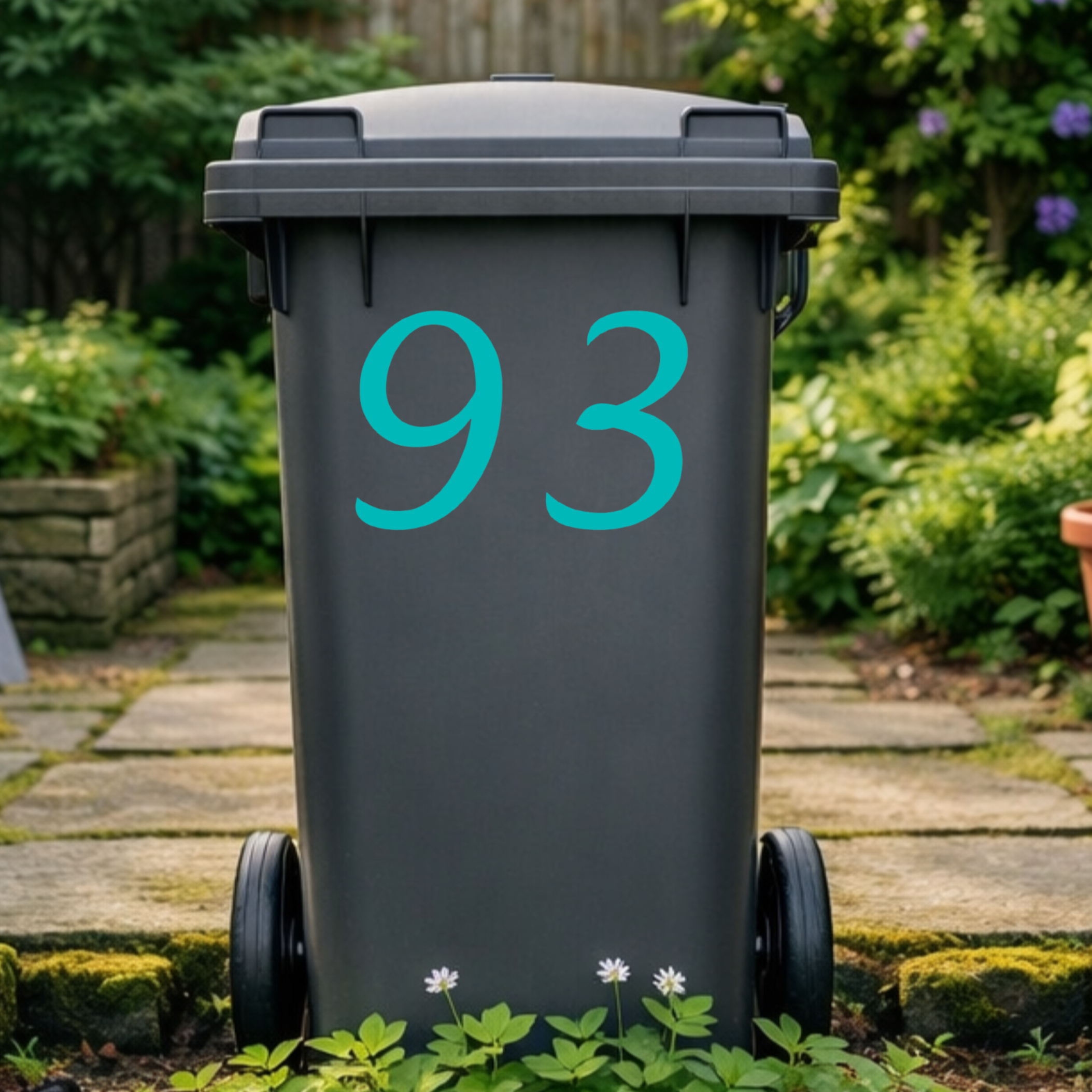 Flowing Wheelie Bin Number Stickers