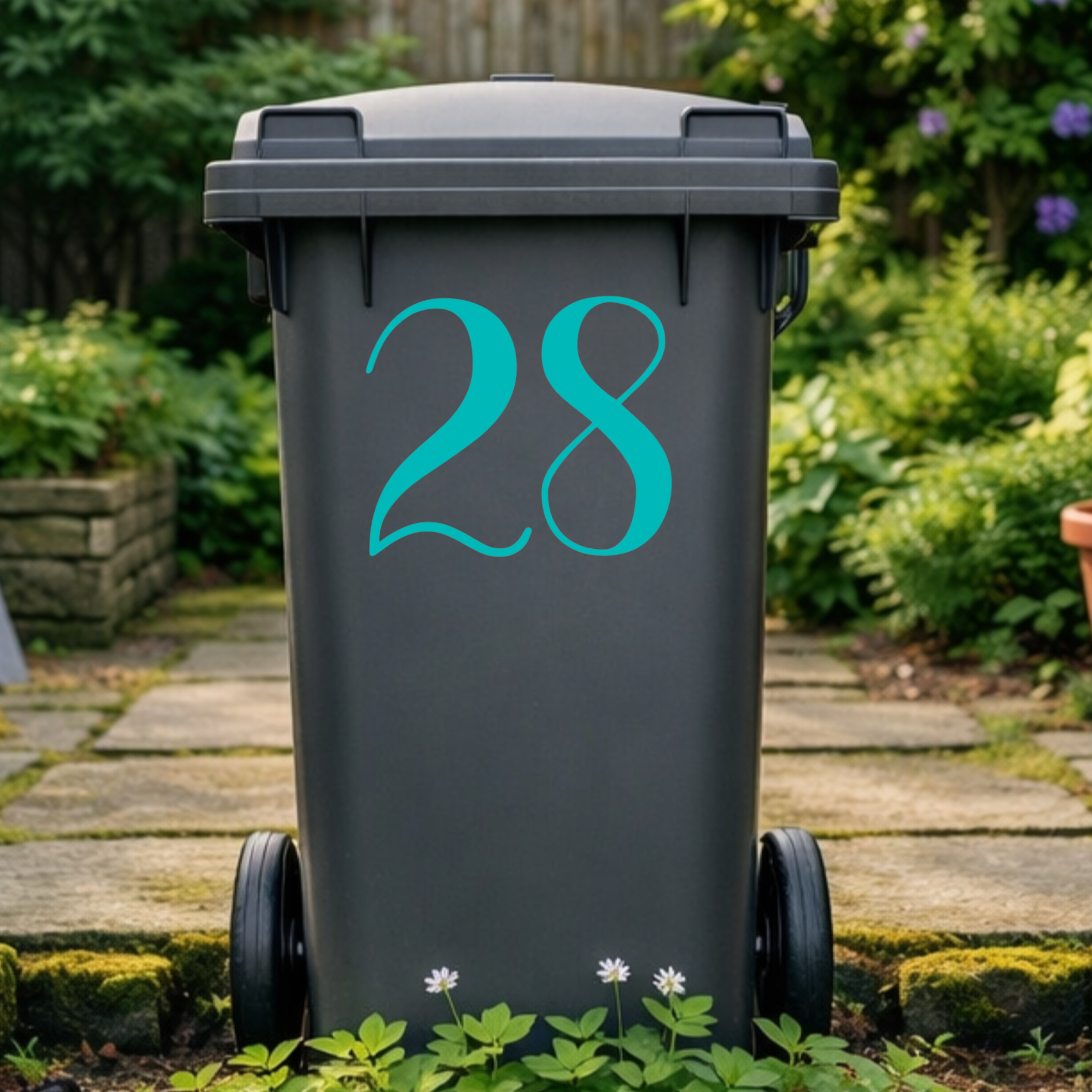Brush Wheelie Bin Number Stickers