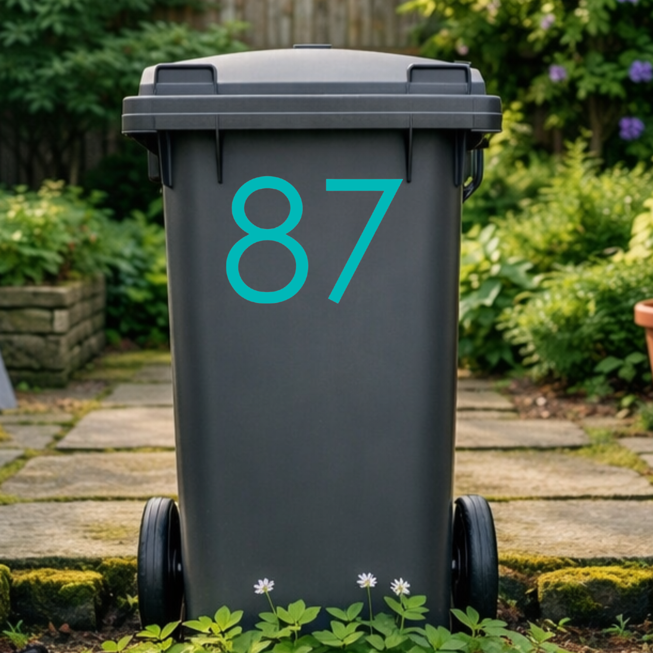 Gothic Wheelie Bin Number Stickers