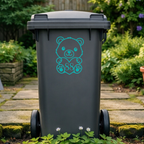 Bear Heart Wheelie Bin Number Stickers