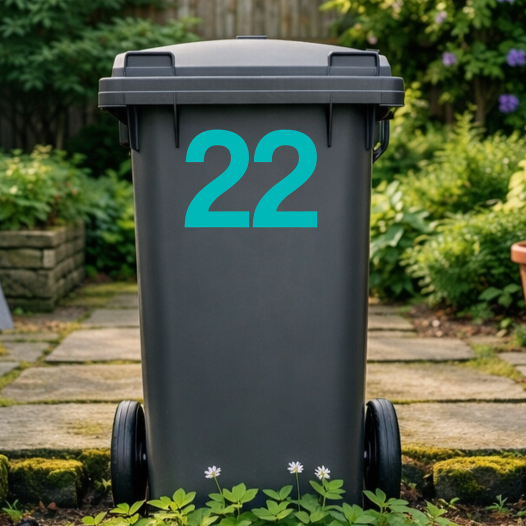 Bold Wheelie Bin Number Stickers