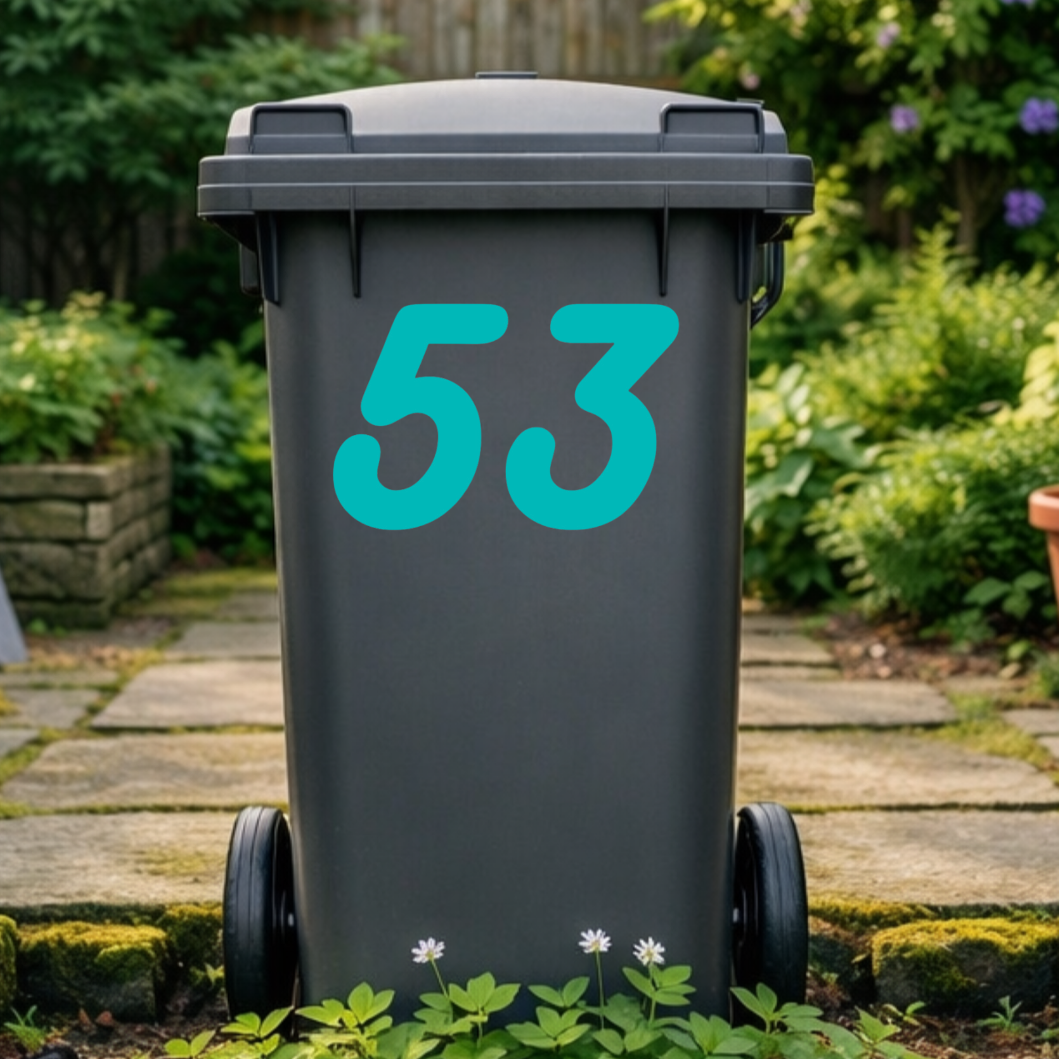 Sleek Wheelie Bin Number Stickers