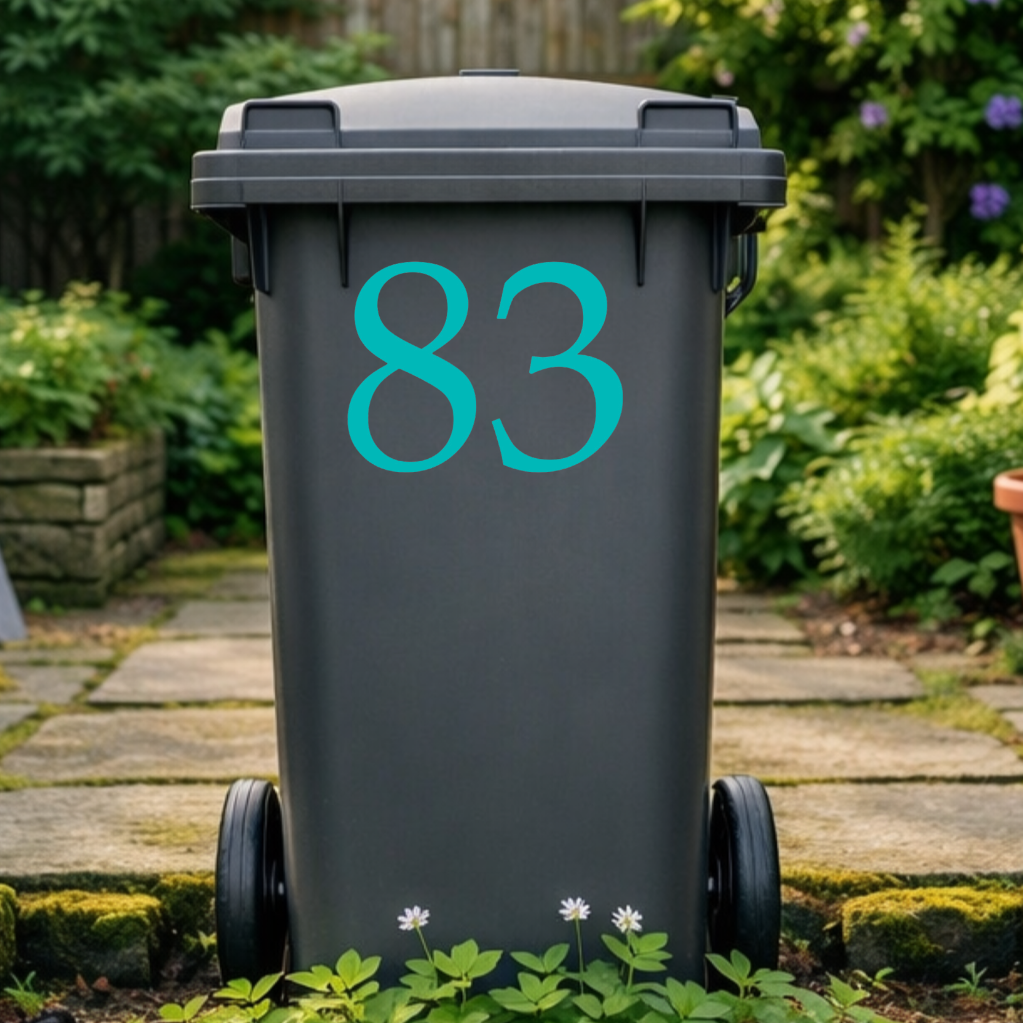 Elegant Wheelie Bin Number Stickers