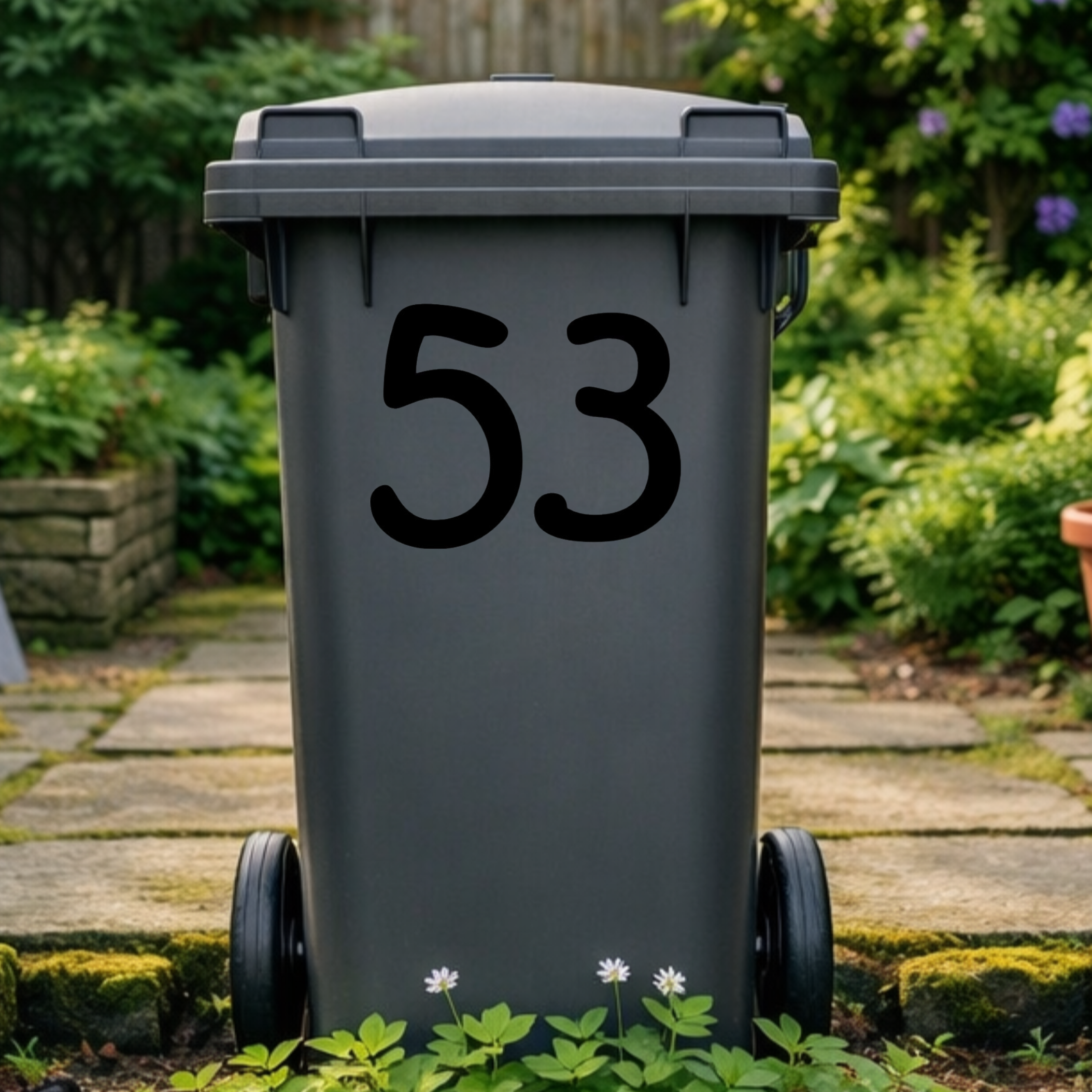 Curvy Wheelie Bin Number Stickers