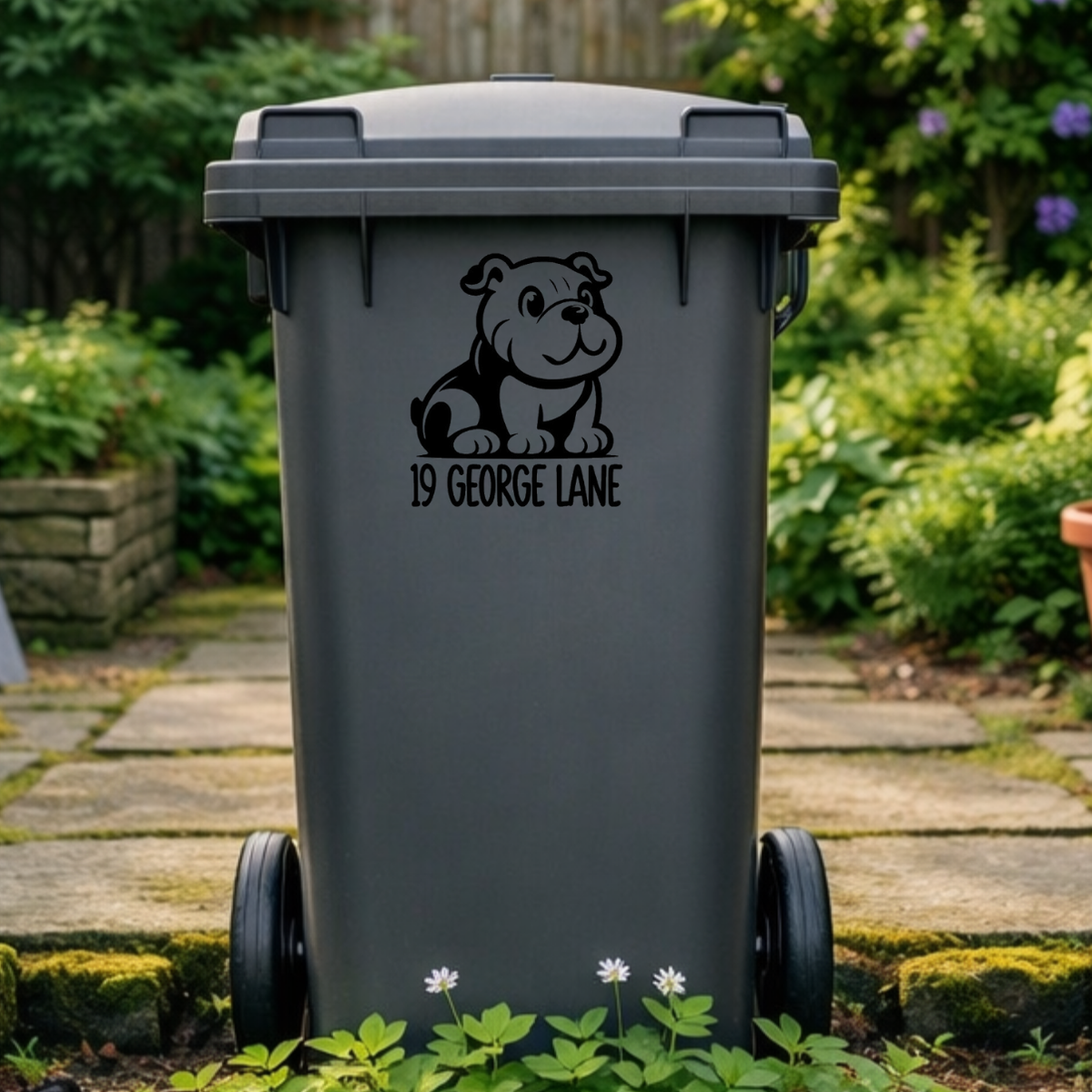 Cute Dog Wheelie Bin Address Stickers