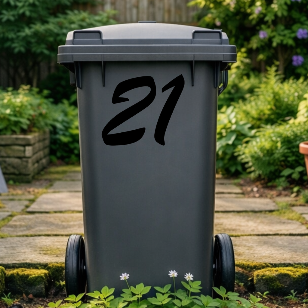 Script Wheelie Bin Number Stickers