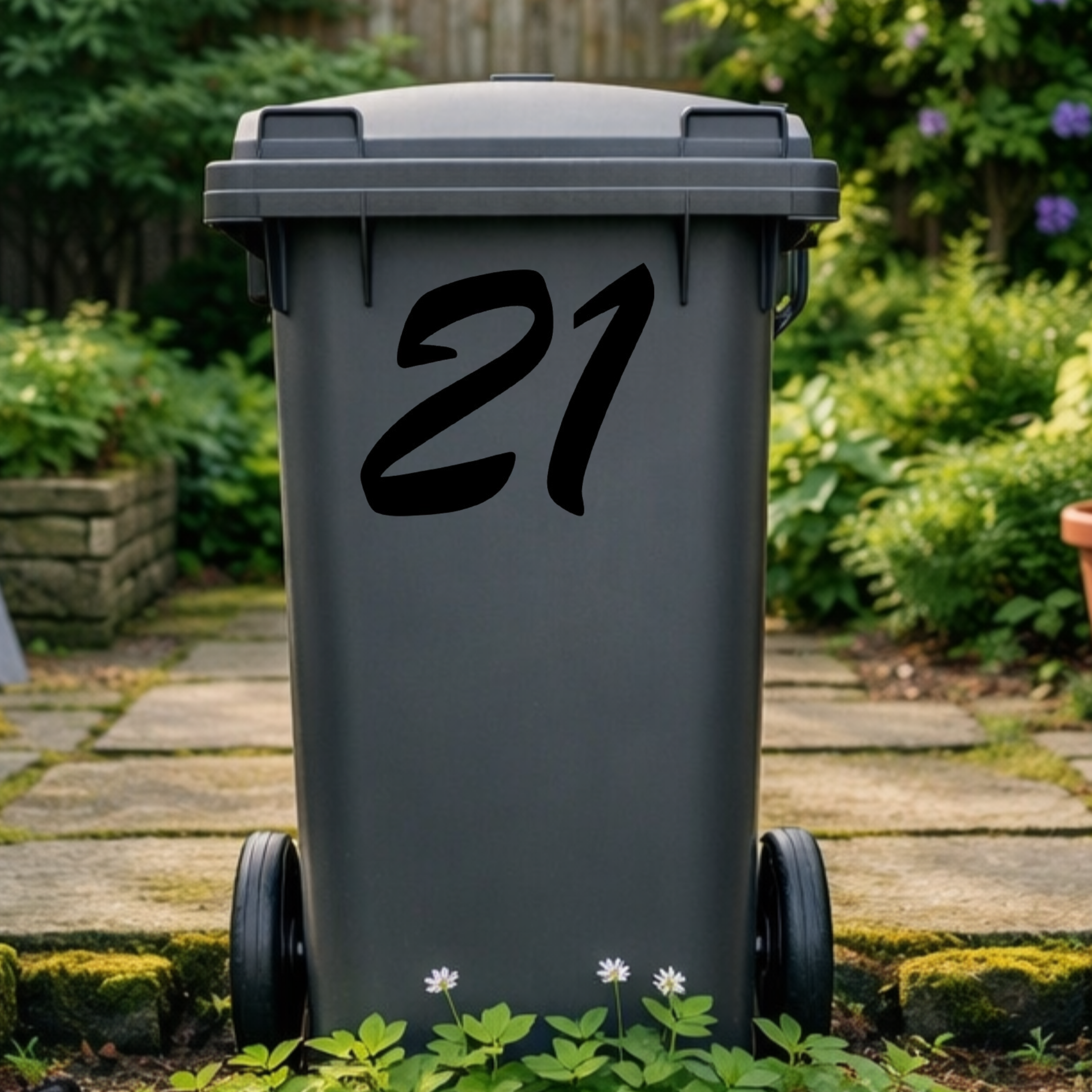 Script Wheelie Bin Number Stickers