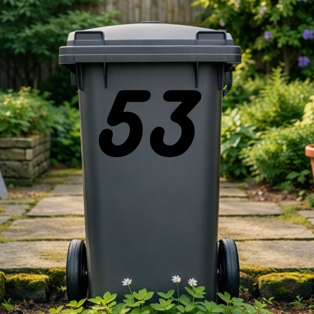 Sleek Wheelie Bin Number Stickers