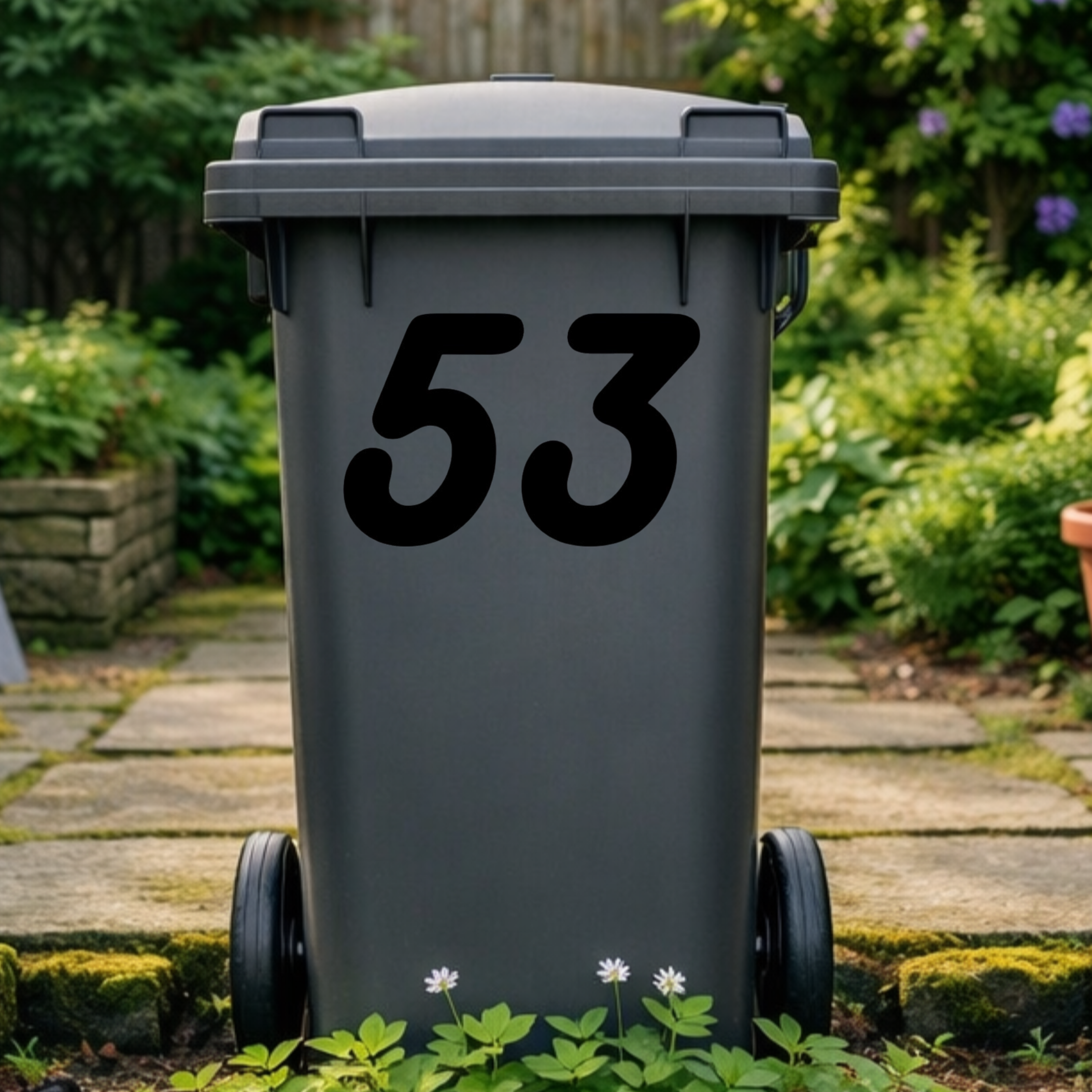 Sleek Wheelie Bin Number Stickers