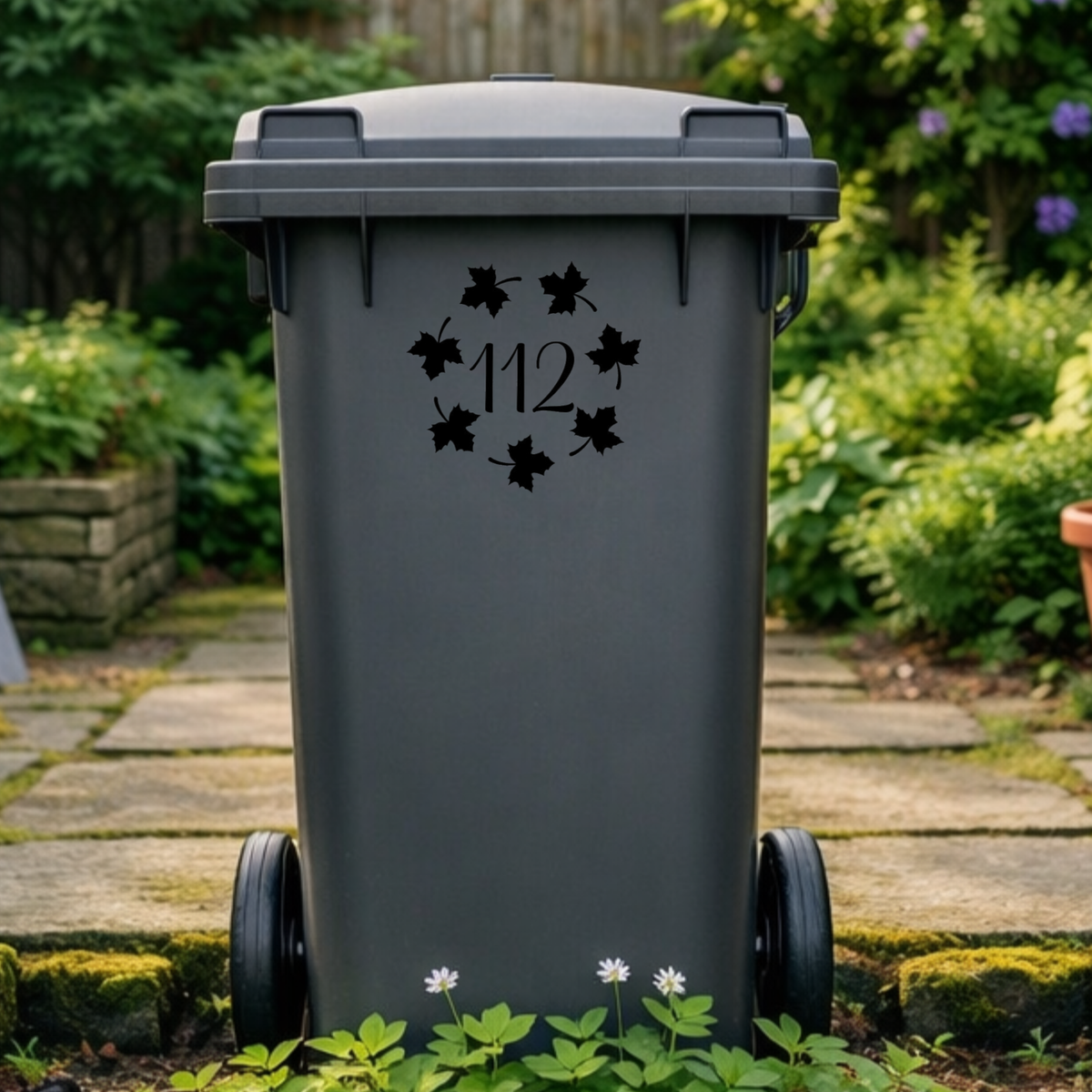 Autumn Leaves Floral Wheelie Bin Number Stickers