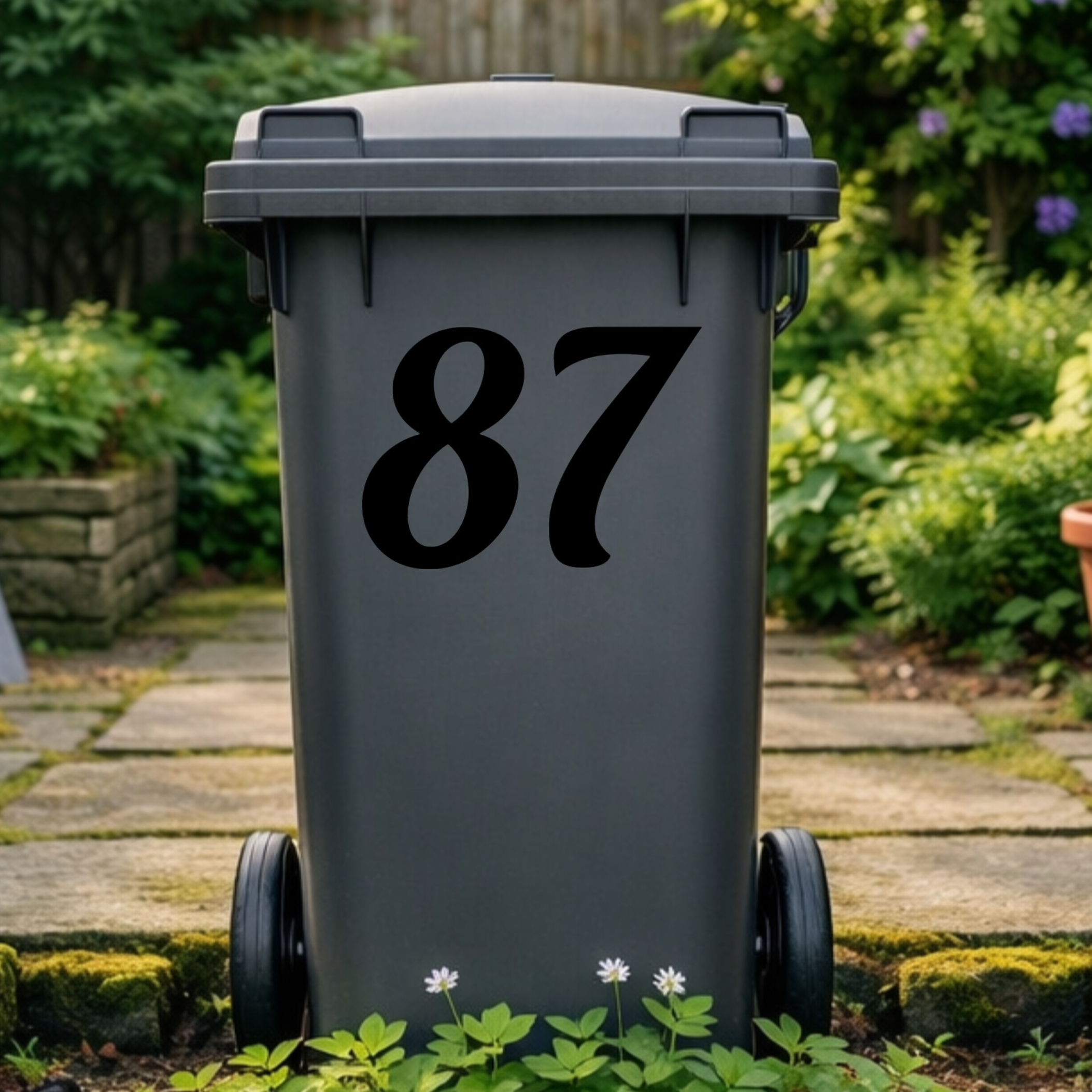 Retro Wheelie Bin Number Stickers
