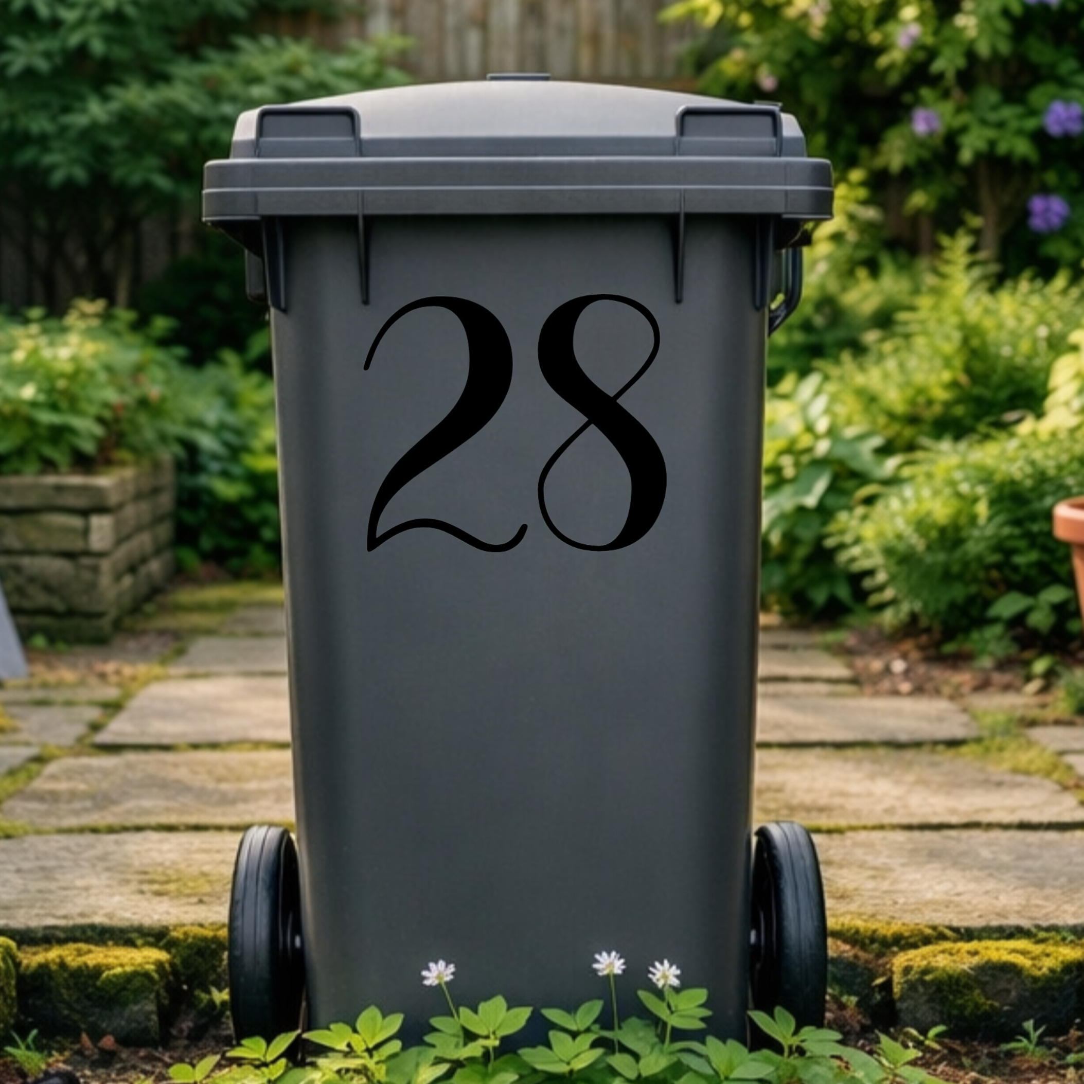 Brush Wheelie Bin Number Stickers