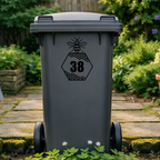 Bee Honey Comb Wheelie Bin Number Stickers