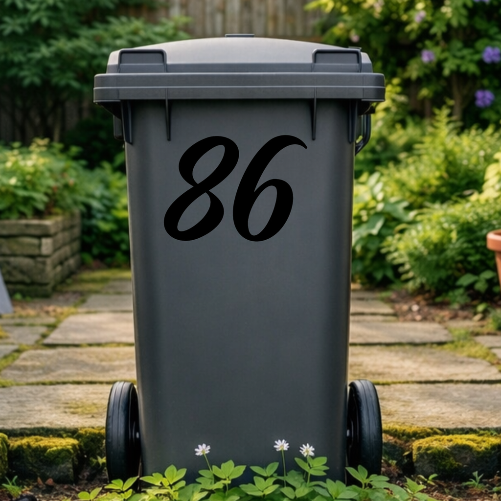 Classic Wheelie Bin Number Stickers