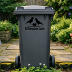 Birdie Heart Wheelie Bin Address Stickers