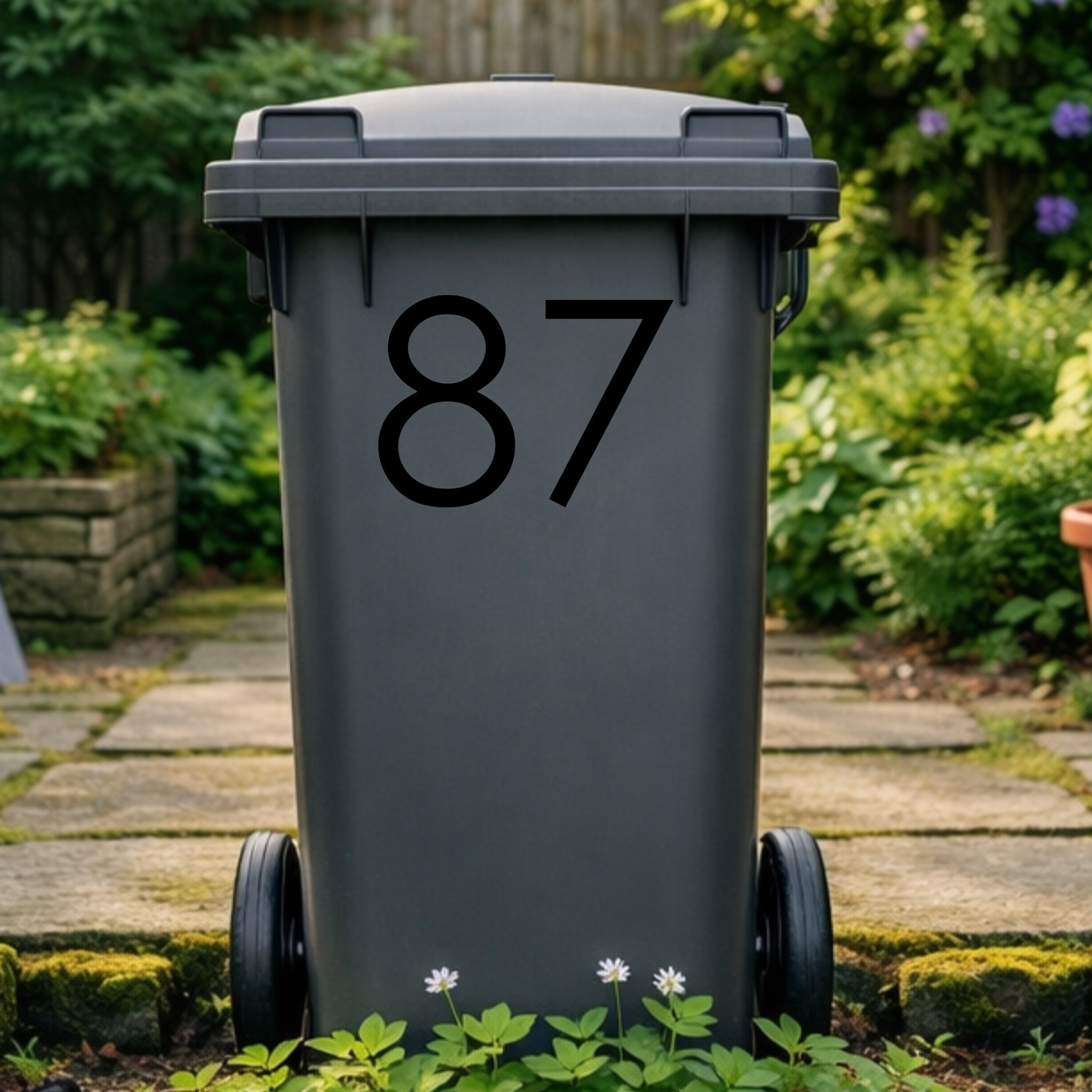 Gothic Wheelie Bin Number Stickers