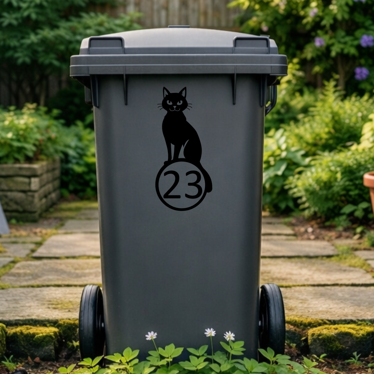 Spooky Cat Wheelie Bin Number Stickers