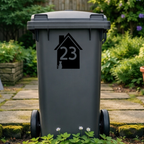 Corner Cat House Shaped Wheelie Bin Number Stickers